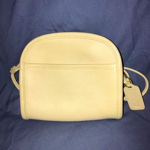 Coach all leather mini bag
